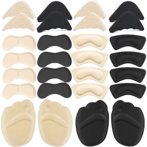 16 Pairs Shoe Filler Heel Inserts for Women , Shoes Too Big Inserts Heel Pads, Shoe Inserts for Women Includes Heel Cushions for Back of Heel Adjustable Toe Filler Inserts Heel Grips