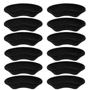 6 Pairs Black Heel Grips – Shoe Cushion Inserts for Heel Pain Relief, Blister Prevention & Loose Shoe Comfort for Men & Women