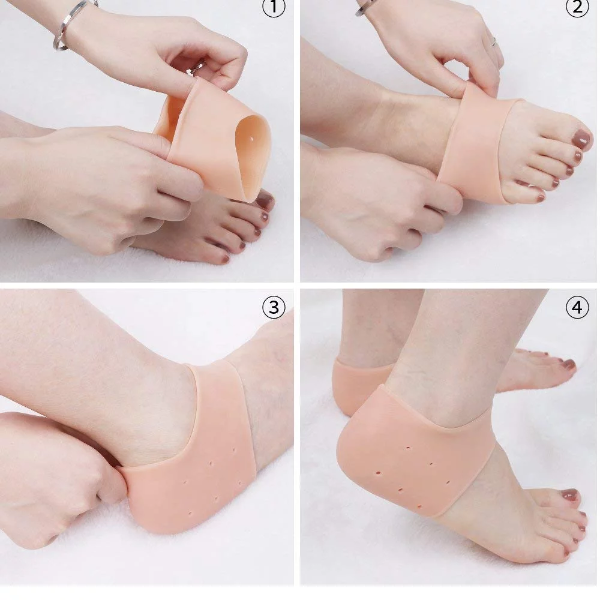 13 SOEME Silicon Foot Protector Sock Safety Pads with Breathable Hole Multicolor (Heel Protector) - Image 4