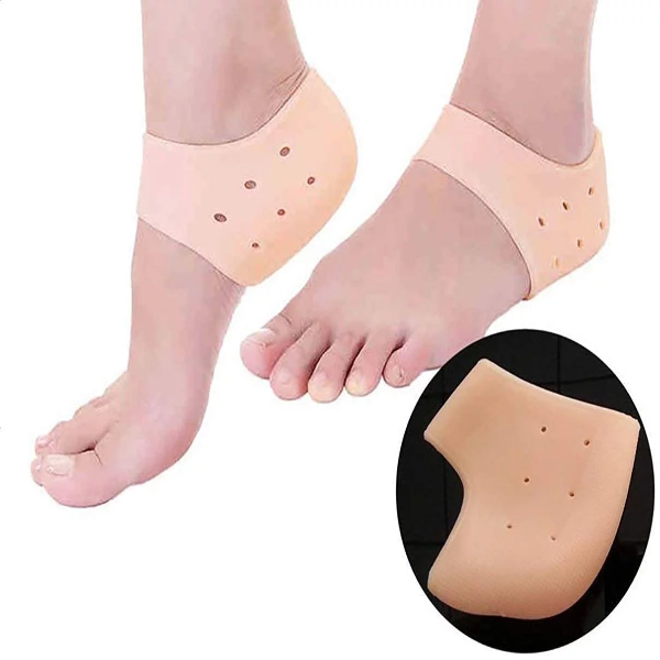 AAR BEE WORLD Silicone Full Length Anti-Crack Foot Protector Socks for Cracked Heels & Pain Relief - Image 2