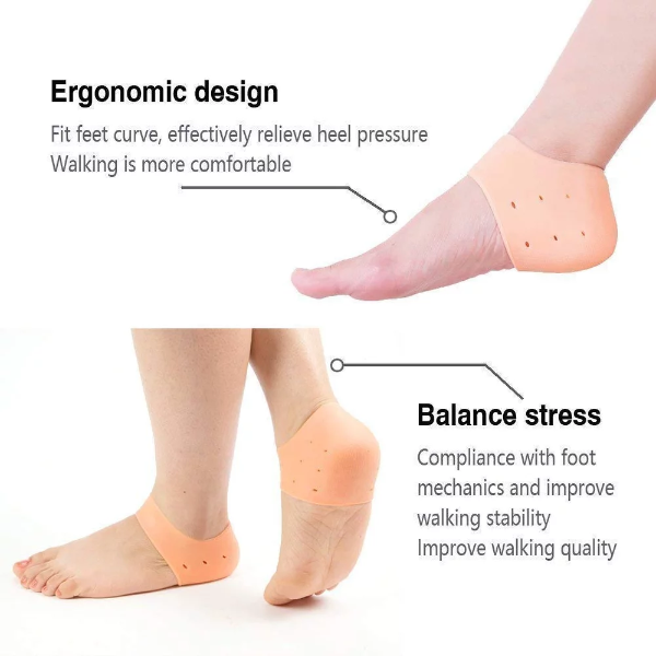 AAR BEE WORLD Silicone Full Length Anti-Crack Foot Protector Socks for Cracked Heels & Pain Relief - Image 3