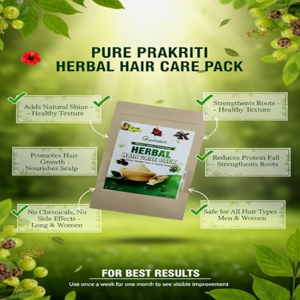 Herbal Hair Mask| Hair Fall Control & Growth |100% Natural Ayurvedic Powder |Pack For Dry & Frizzy Hair | Amla Reetha Shikakai Bhringraj Hibiscus | Prevents Premature Greying (100g) +Free Gloves (Pack of 2) - Image 4