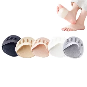 5 Pairs Honeycomb Fabric Forefoot Pads – Invisible Non-Slip Toe Socks for Women’s High Heels, Comfortable Cushioning & Foot Pain Relief