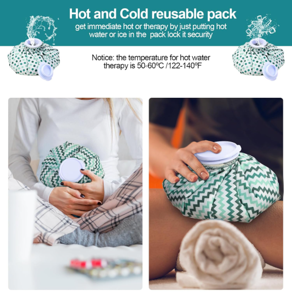 3 Pieces Ice Bag for Injuries Reusable Ice Bags with Adjustable Wrap, Ice Pack for Cold and Hot Therapy and Pain Relief for Knee Leg Injury, 3 Sizes, 11 Inch, 9 Inch, 6 Inch - Image 3