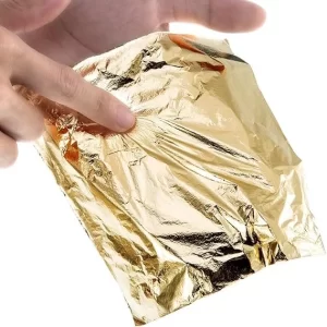 100 Sheets Imitation Gold Leaf for Arts, Gilding Crafting, Decoration. - Size 3.15" x 3.15" Inches [ GOLD ]