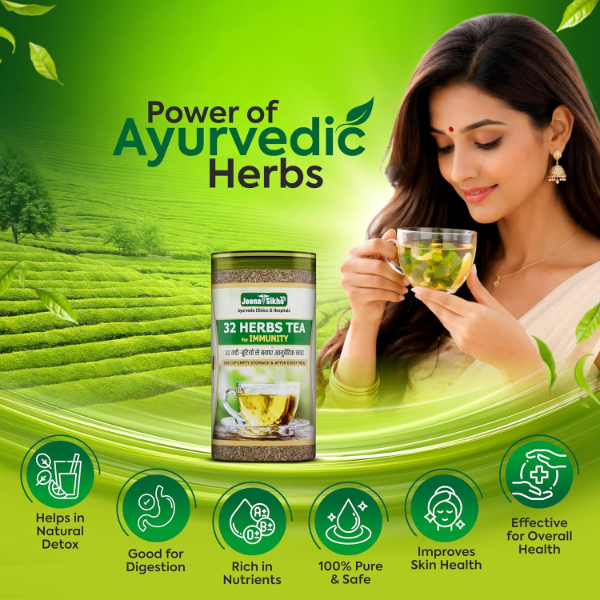 Jeena Sikho 32 Herbs Tea | Herbal Tea With Elaichi, Brahmi, Tulsi, Giloy, Laung, Gulab, Dalchini, Shank Pushpi for Body Detox and Wellness | Natural Detox Kahwa, 250gm - Image 2