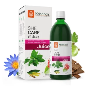 KRISHNA'S HERBAL & AYURVEDA She Care Juice 1000ml, Herbal Supplement for Hormonal Balance, PCOS, PCOD, Period Pain Relief, Hair and Skin Health | Women Wellness Juice