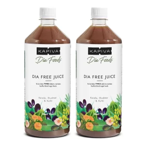 Kapiva Dia Free Juice, 1L | Clinically Proven Diabetic care | Amla, Karela, Jamun, Guduchi & 7 More (Pack of 2)