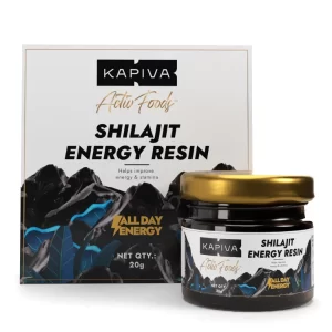 Kapiva Pure Himalayan Shilajit Energy Resin 20 g | Fulvic Acid Rich | 500 mg, 40 Servings | 4-Herb Ayurvedic Blend with Ashwagandha, Gokshura & Vidarikand for All-Day Energy, Stamina & Vitality