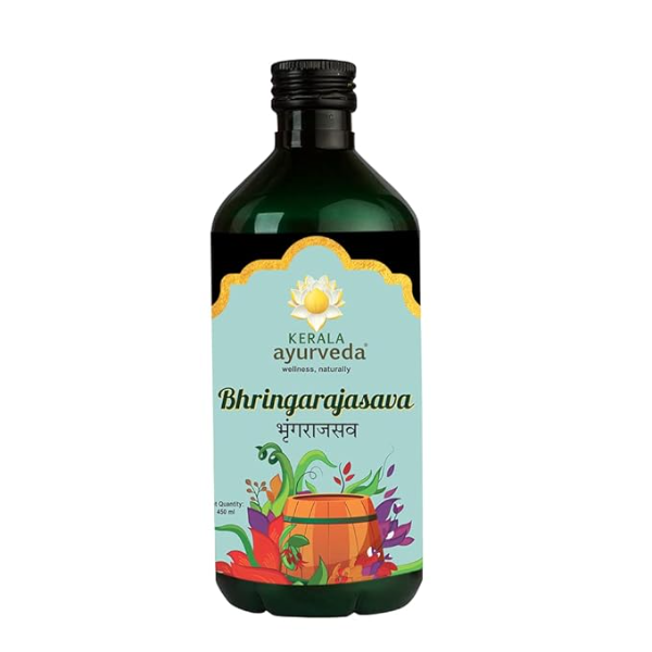 Kerala Ayurveda Bhringarajasava | Ayurvedic Hair Growth Tonic & Hair Fall Control | Herbal Oral Tonic with Bhringraj for Scalp Nourishment & Natural Shine | 450 ml