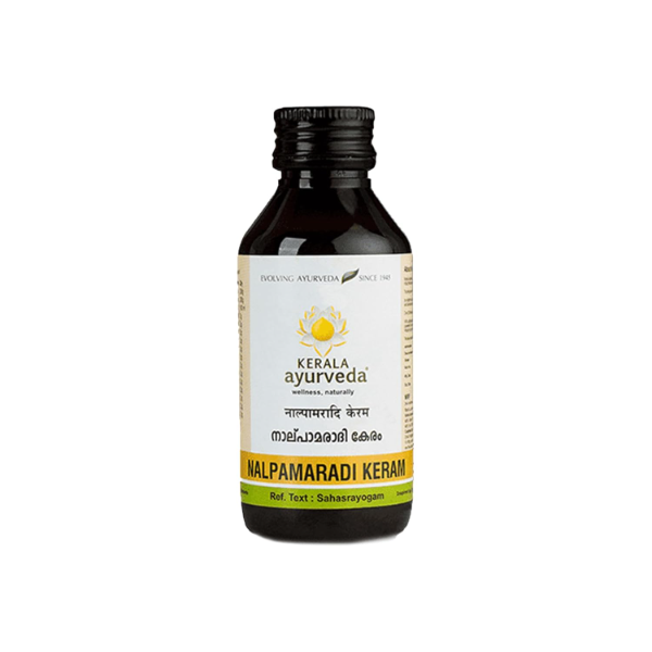 Kerala Ayurveda Nalpamaradi Keram | Ayurvedic Tan Removal & Pigmentation Oil for Face & Body | Turmeric Oil for Glowing Skin & Radiance | 200 ml