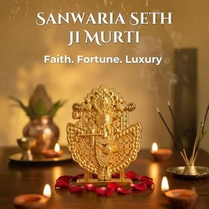 VAMA Sanwariya Seth (Shrinathji) Idol – Siddh in Vrindavan Lord Krishna Murti for Home Mandir, Pooja & Gifting | Decorative Shrinathji Statue for Prosperity & Blessings (7.5 x 5.5 cm)
