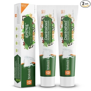 Krishna’s Dantoshad Ayurvedic Toothpaste - 100g (Pack of 2) | With 15 Natural Herbs for Strong Teeth & Healthy Gums | Fresh Breath & Cavity Protection