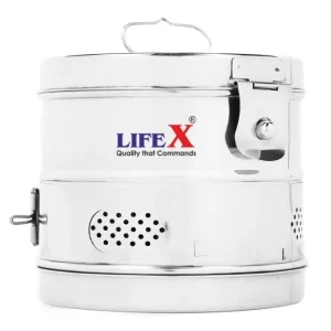 LIFEX 6" x 6" Stainless Steel Dressing Drums | Durable Medical Equipment for Clinics & Hospitals | Sterilization & Storage Solution for Surgical Instruments