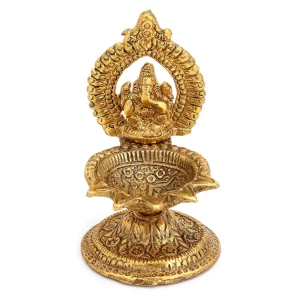 Handcrafted Ganesha Diya Oil Lamp – Decorative Diwali Puja Lamp for Home Temple, Spiritual Decor & Festival Gift | Hindu Oil Diya for Aarti & Worship
