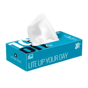 10on Lite Soft Facial Tissues - Large Size - 2 Ply Napkin, 100 Pulls,Size 20 x 19 cms