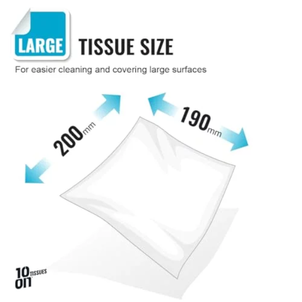 10on Lite Soft Facial Tissues - Large Size - 2 Ply Napkin, 100 Pulls,Size 20 x 19 cms - Image 3