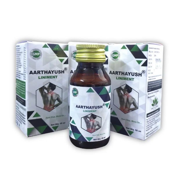Aarthayush Liniment Massage Oil (50ml) – Fast-Acting Ayurvedic Oil for Joint Pain Relief, Muscle Aches & Body Stiffness