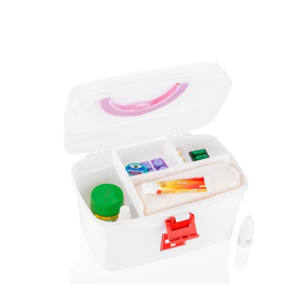 MARKWELL Plastic Rectangular Medicine Box, Medical First Aid Multi-Purpose Storage With Handle - Image 3