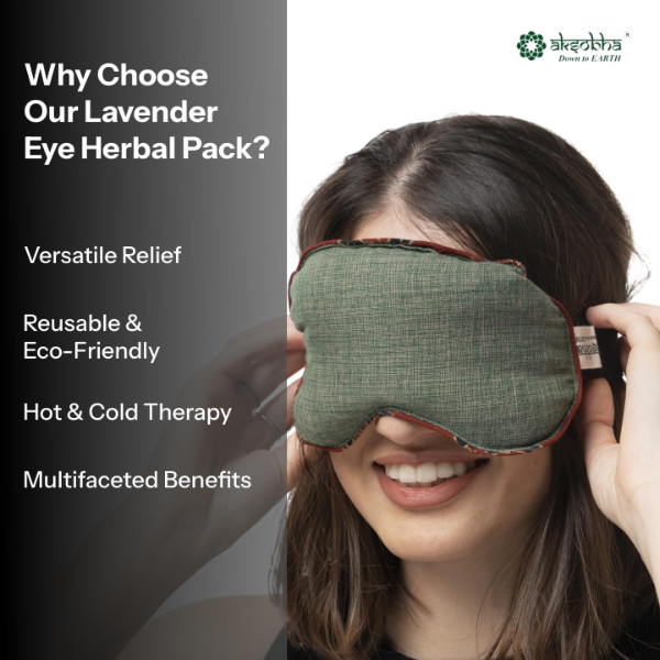 Aksobha Reusable Eye Mask for Migraine & Puffy Eyes – Hot & Cold Therapy Pack for Headache, Sinus Relief & Insomnia, Eco-Friendly, Handmade & Chemical-Free (Assorted Colours)