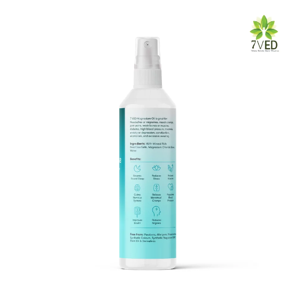 7VED Natural Magnesium Oil Spray with Dead Sea Salt – Joint, Muscle Pain & Cramp Relief | 200ml - Image 3