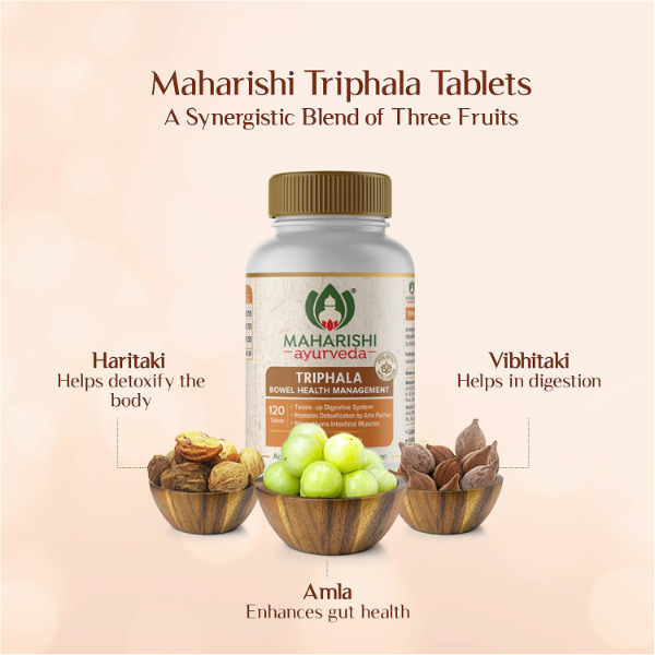 Maharishi Ayurveda Triphala Tablets 1000mg 120 Tablets | Supports Healthy Digestion | Improves Bowel Wellness| Relieves Constipation | Pure Herbs Used | (Pack of 1)) - Image 4