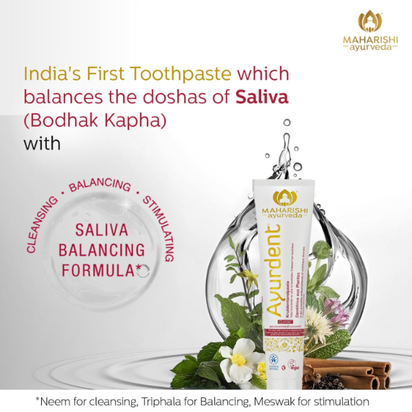 Maharishi Ayurveda Ayurdent Classic Toothpaste Combo Pack | Unique Saliva Balancing Formula |For Toothache, Bleeding Gums, Sensitivity, Cavities, Plaque & Bad breath | Non Foaming, SLS & Fluoride Free - Image 3