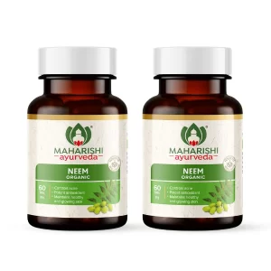 Maharishi Ayurveda Organic Neem Tablets 500 MG| Natural Blood Purifier | Improves Skin Health | Supports Detoxification| 100% Organic & Safe | 120 Tabs (Pack of 2)
