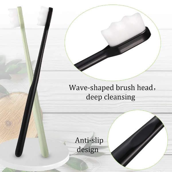 16 Pieces Extra Soft Toothbrush Micro-Nano Manual Toothbrush Adult Toothbrush with 20000 Soft Bristle Good Cleaning Effect for Adult Kid Children Teeth Oral Gum Recession (White Brush Head) - Image 3