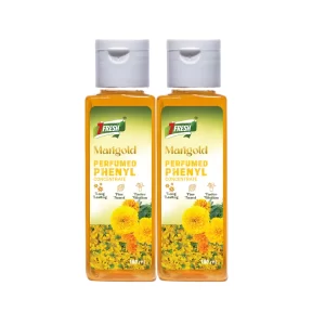 7Fresh Marigold Perfumed Phenyl Concentrate Liquid – Makes 5–8 Litres Thick White Floor Cleaner | Pine Based, Long Lasting Fragrance (200ml, Pack of 2)