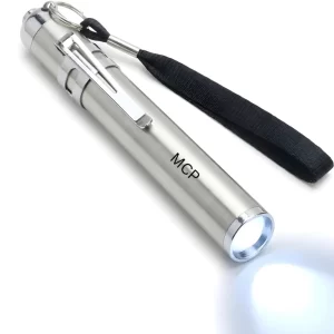 MCP Professional Medical LED Pen Torch - Slim Aluminium Alloy Body | High-Performance CREE LED | Soft Moon Light for Eye & Throat Exams | 1x AAA Battery Included (Silver)