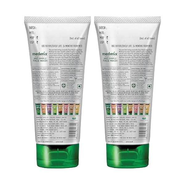 Medimix Ayurvedic Anti Pimple Face Wash, 100ml (Pack of 2) - Image 4