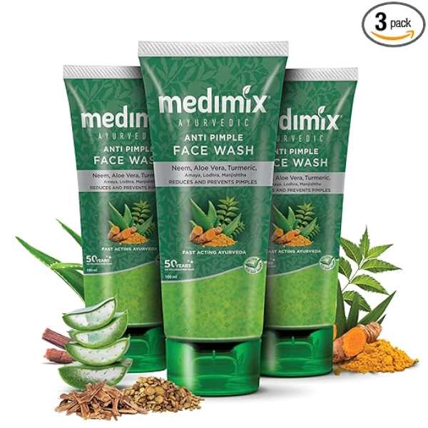 Medimix Ayurvedic Anti Pimple Face Wash, 100ml (Pack of 3)