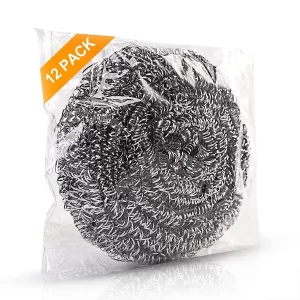 A 12 pack of individually wrapped stainless steel scrubber pads.