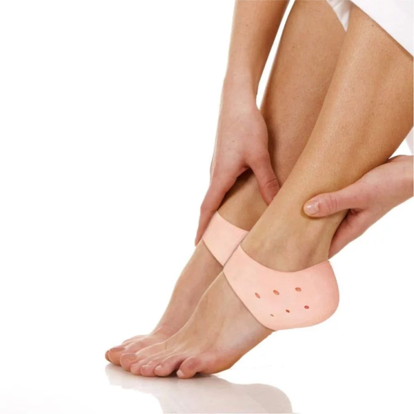 AAR BEE WORLD Silicone Gel Half Heel Socks for Anti-Crack Foot Care & Moisturizing Heel Protection