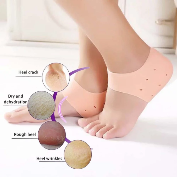 AAR BEE WORLD Silicone Gel Half Heel Socks for Anti-Crack Foot Care & Moisturizing Heel Protection - Image 2
