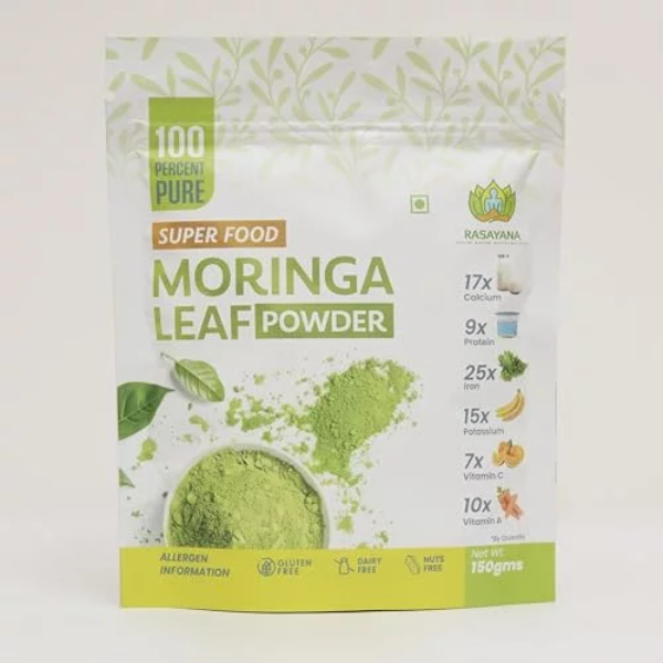 100% Pure Moringa Leaf Powder, 150g, Super Food, Gluten Free, Dairy Free, Nuts Free. - Image 2