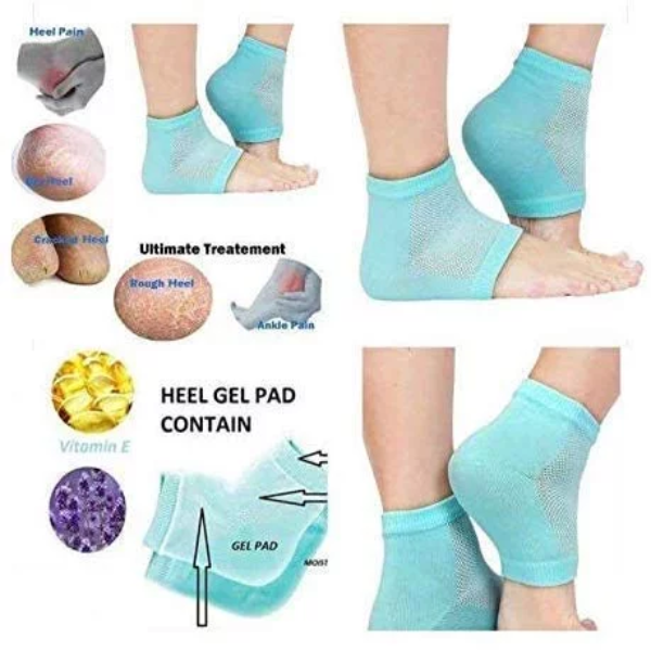 AAR BEE WORLD Silicone Gel Half Heel Socks for Anti-Crack Foot Care & Moisturizing Heel Protection – Multicolor - Image 2