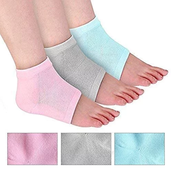 AAR BEE WORLD Silicone Gel Half Heel Socks for Anti-Crack Foot Care & Moisturizing Heel Protection – Multicolor - Image 3