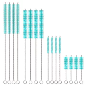 16-Pack Straw Cleaning Brush Set, Multiple Size Straw Cleaner for All Sized Straws Include Standard Straws, Long Straws, Wide Straws, Baby Bottle Straws, Tumbler Straws and Pipes