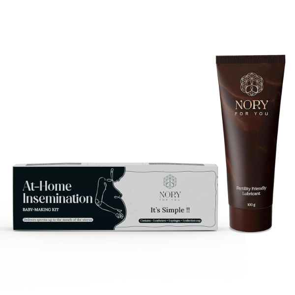 Nory Fertility-Friendly Lubricant & IVI/IUI Home Insemination Kit Combo – Aloe Vera Gel-Based Personal Lubricant for Men, Women & Couples, At-Home Conception Support Kit