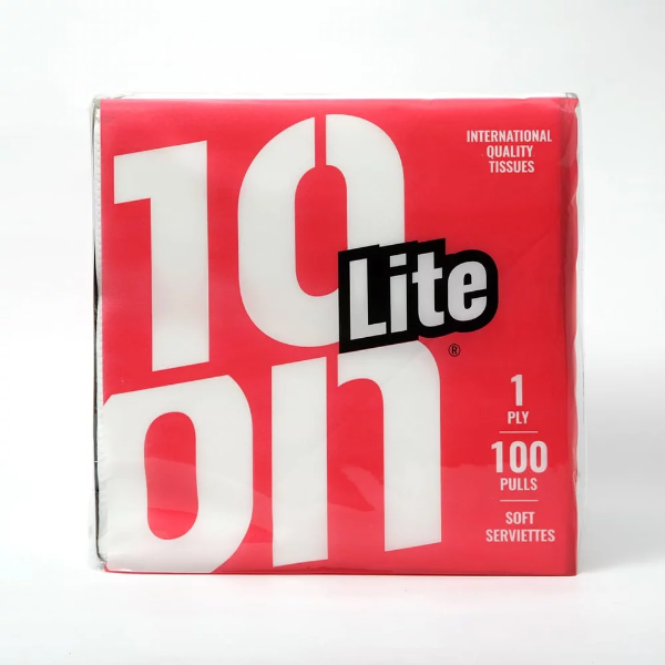 10on Lite Soft Napkins, 1 Ply Tissue Paper, 100 Pulls per Pack, Pack of 6 (100 x 6 = 600 Sheets) - Image 2