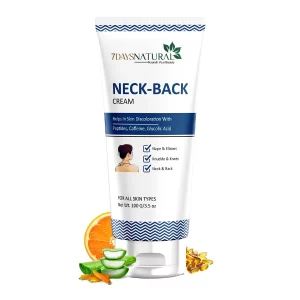 7DAYSNATURAL Neck Cream for Dark Areas – Hydrating & Brightening Exfoliating Cream for Ankles, Knuckles, Armpits, Thighs & Elbows (100g)