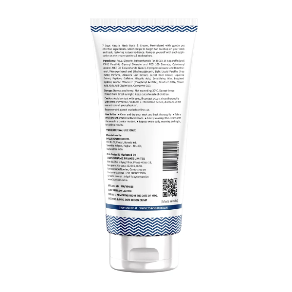 7DAYSNATURAL Neck Cream for Dark Areas – Hydrating & Brightening Exfoliating Cream for Ankles, Knuckles, Armpits, Thighs & Elbows (100g) - Image 2