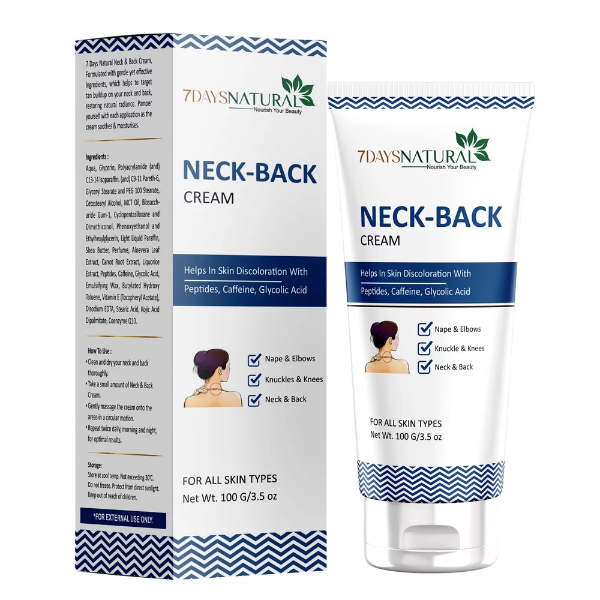 7DAYSNATURAL Neck Cream for Dark Areas – Hydrating & Brightening Exfoliating Cream for Ankles, Knuckles, Armpits, Thighs & Elbows (100g) - Image 3