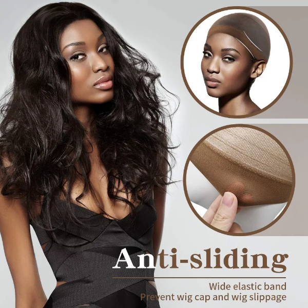 12 Pack Dreamlover Brown Nylon Wig Caps, Stretchy Close End Stocking Wig Caps - Image 3