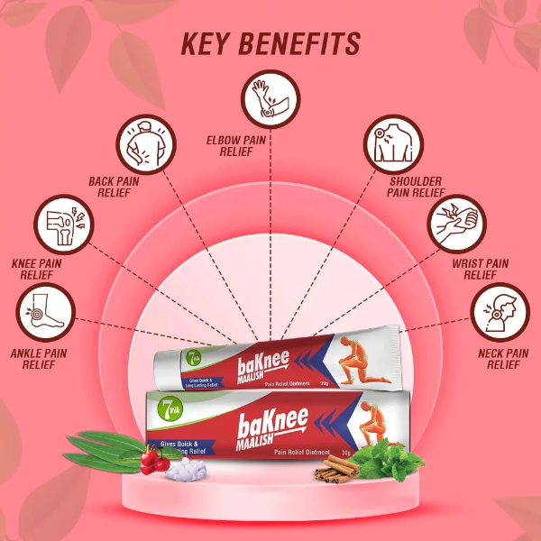 7vik Baknee Maalish Pain Relief Ointment 30g – Relief for Back, Shoulder, Neck, Wrist, Knee & Joint Discomfort - Image 2