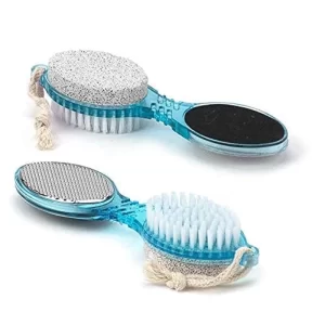 4-in-1 Foot Pedicure Brush Kit – Pumice Stone, Scrubber & Foot File for Callus Removal, Dead Skin Exfoliation & Soft Feet Care – Multi-Use Manicure & Pedicure Tool (Multicolor)