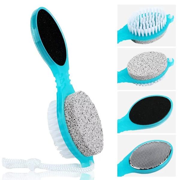 4-in-1 Foot Pedicure Brush Kit – Pumice Stone, Scrubber & Foot File for Callus Removal, Dead Skin Exfoliation & Soft Feet Care – Multi-Use Manicure & Pedicure Tool (Multicolor) - Image 2