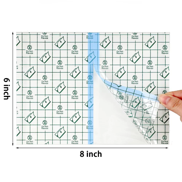 50 Pieces Shower Waterproof Patch Transparent Stretch Adhesive Bandage Large Shower Protector Cover Shower Shield Waterproof Dressing Transparent Film Adhesive Bandages, 6 x 8 Inch - Image 2